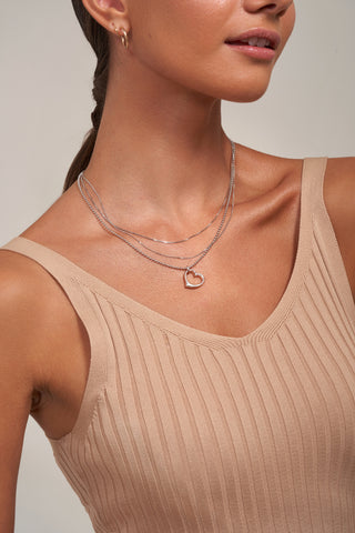 Flat Chain Necklace in 18k White Gold