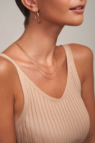 Paperclip Chain Necklace in 14k Yellow Gold