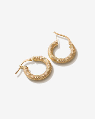 Snakeskin 14k Small Real Gold Hoop Earrings For Women Figiio Jewellery Essentials