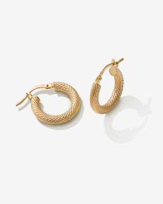 Snakeskin 14k Small Real Gold Hoop Earrings For Women Figiio Jewellery Essentials