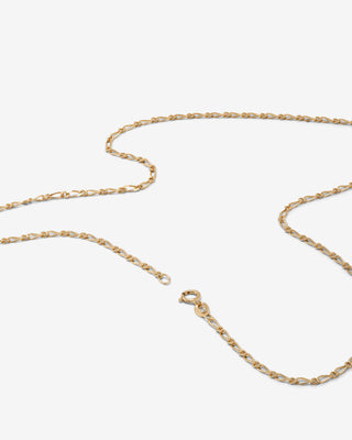 Mixed Link Paperclip Chain Necklace in 18k Yellow Gold