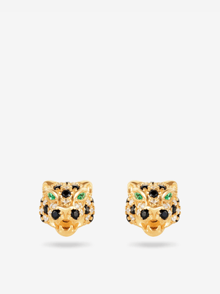 Leopard Stud Earrings FIGLIO 18k gold vermeil