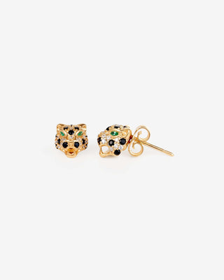 Leopard Stud Earrings FIGLIO 18k gold vermeil