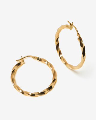 Ripple Large Hoops 14k Yellow Gold FIGLIO Jewellery