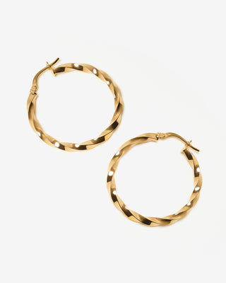 Ripple Large Hoops 14k Yellow Gold FIGLIO Jewellery