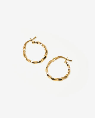 Ripple Small Hoops 9k Yellow Gold FIGLIO Jewellery