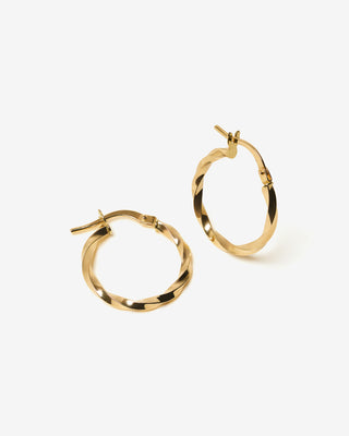 Ripple Small Hoops 9k Yellow Gold FIGLIO Jewellery