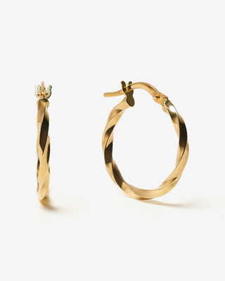 Ripple Small Hoops 9k Yellow Gold FIGLIO Jewellery