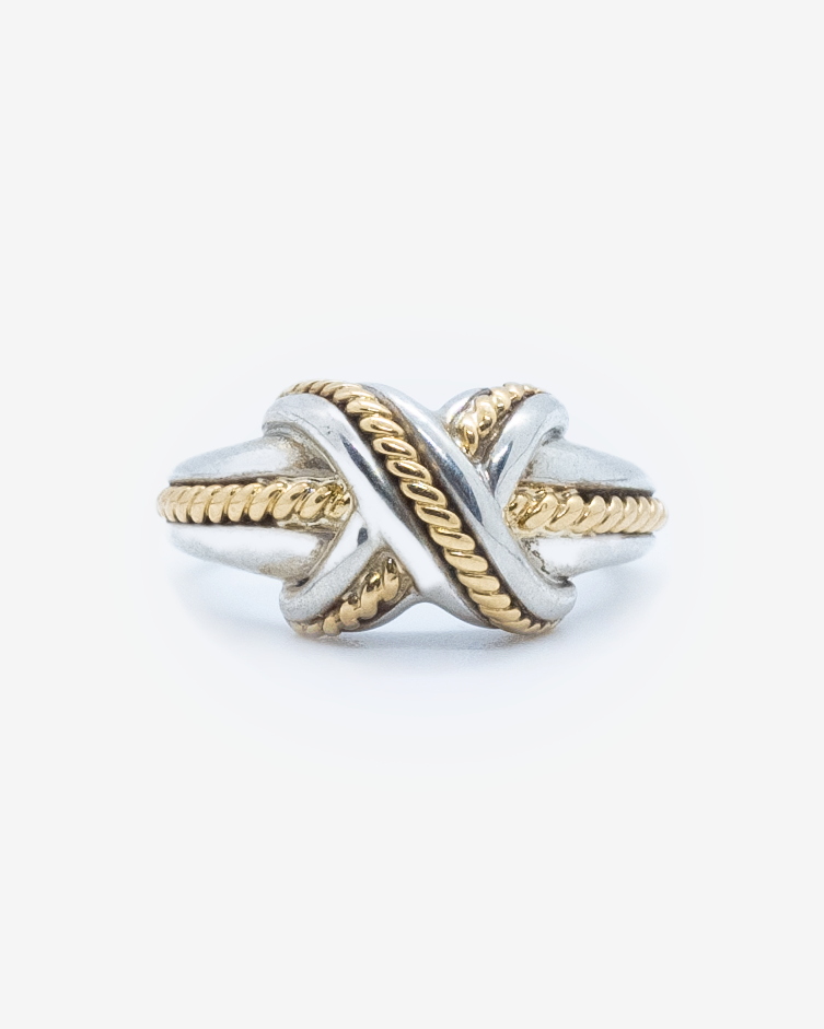 Size 5 Tiffany & Co Silver Mens Unisex ZigZag Le Circle Crossover Ring |  eBay