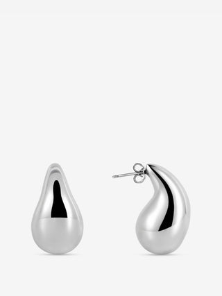 Bold Droplet Earrings, Large - silver earrings - FIGLIO