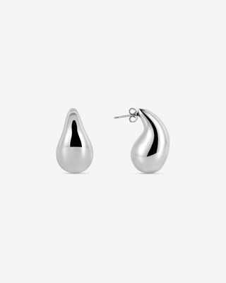 Bold Droplet Earrings, Large - silver earrings - FIGLIO