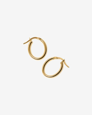 Classic Oval Hoops - yellow gold - FIGLIO