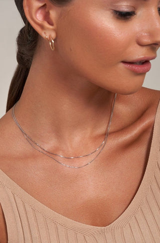 Flat Chain Necklace in 18k White Gold - gold chains - FIGLIO