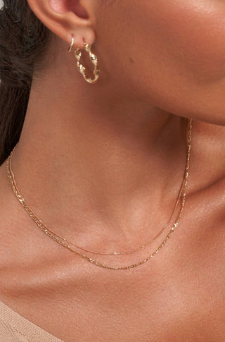 Flat Chain Necklace in 18k Yellow Gold - gold chains - FIGLIO