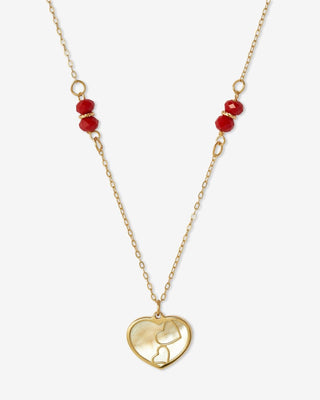 Heart Mother of Pearl Necklace - yellow gold - FIGLIO