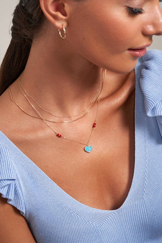 Heart Turquoise Necklace - yellow gold - FIGLIO