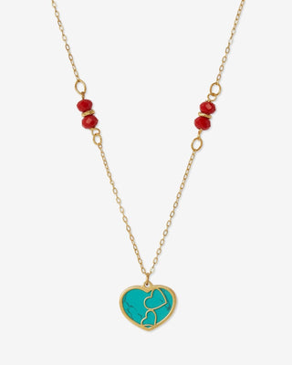 Heart Turquoise Necklace - yellow gold - FIGLIO