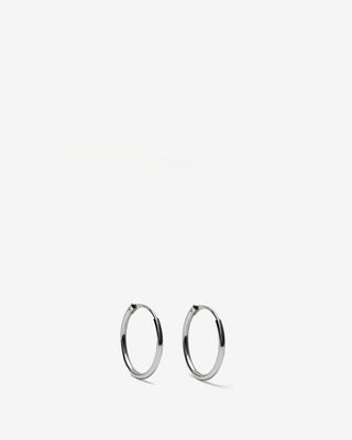 Huggie Hoops - white gold - FIGLIO