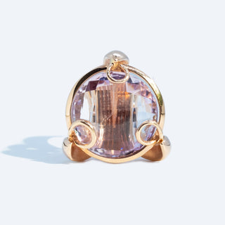 Italian Pink Amethyst Dress Ring - gold - FIGLIO