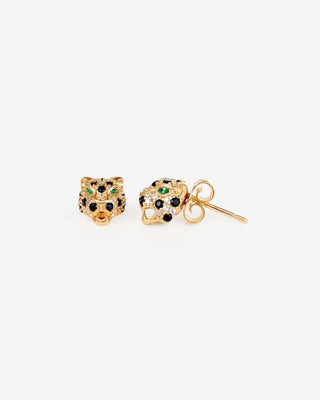 Leopard Stud Earrings - silver earrings - FIGLIO