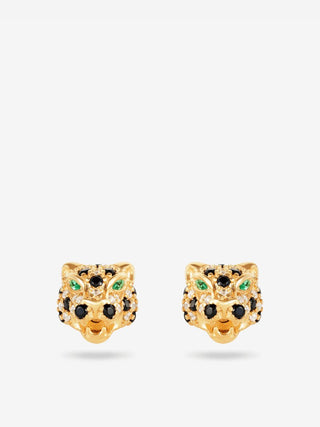 Leopard Stud Earrings - silver earrings - FIGLIO