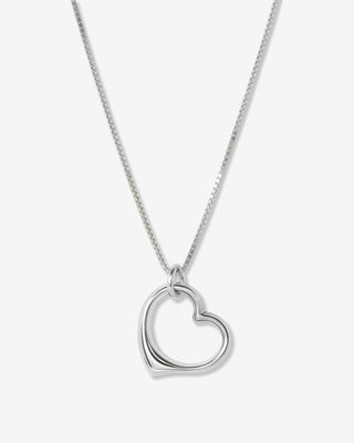 Loving Heart Charm Pendant - white gold - FIGLIO