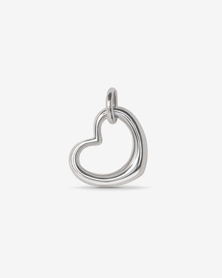 Loving Heart Charm Pendant - white gold - FIGLIO