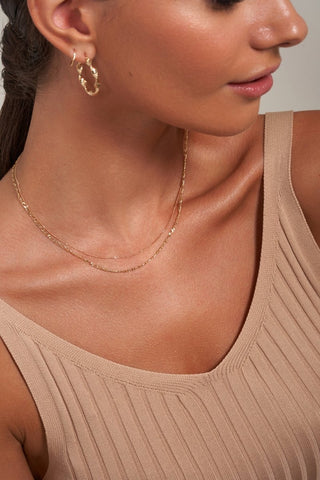 Mixed Link Paperclip Chain Necklace in 18k Yellow Gold - gold chains - FIGLIO