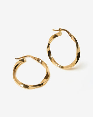 Ripple Hoops - yellow gold - FIGLIO