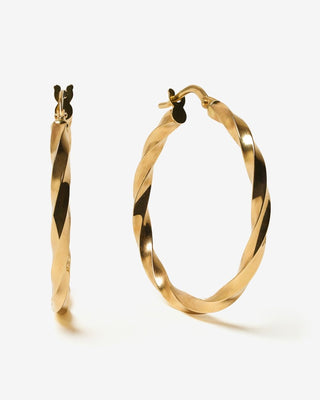 Ripple Large Hoops - yellow gold - FIGLIO