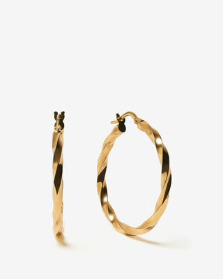 Ripple Large Hoops - yellow gold - FIGLIO