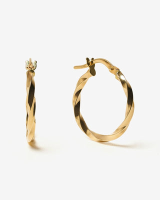 Ripple Small Hoops - yellow gold - FIGLIO