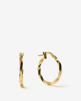 Ripple Small Hoops - yellow gold - FIGLIO